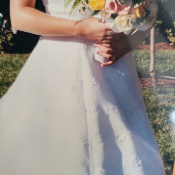 David's bridal wedding dress st tropez size 12 with hooks for train vintage y2k - Picture 5 of 5